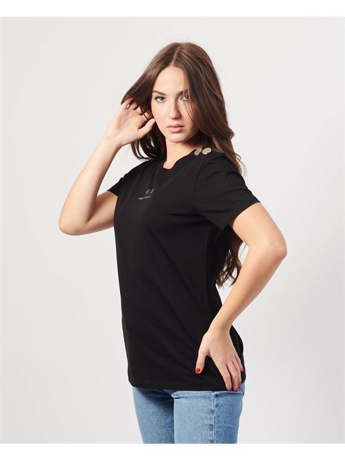 T-shirt femme Armani Exchange avec boutons sur l'épaule ARMANI EXCHANGE | 6DYT46-YJ3RZ1200